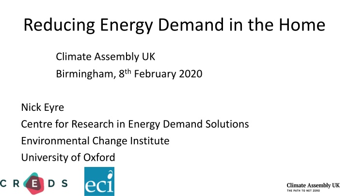 reducing energy demand in the home