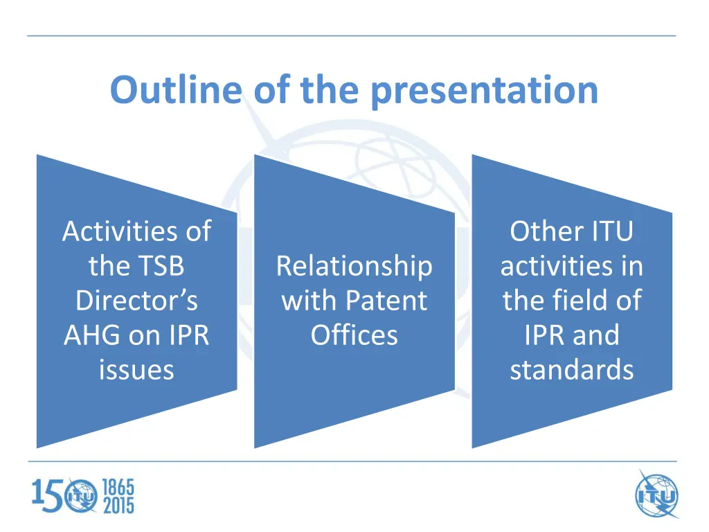 outline of the presentation