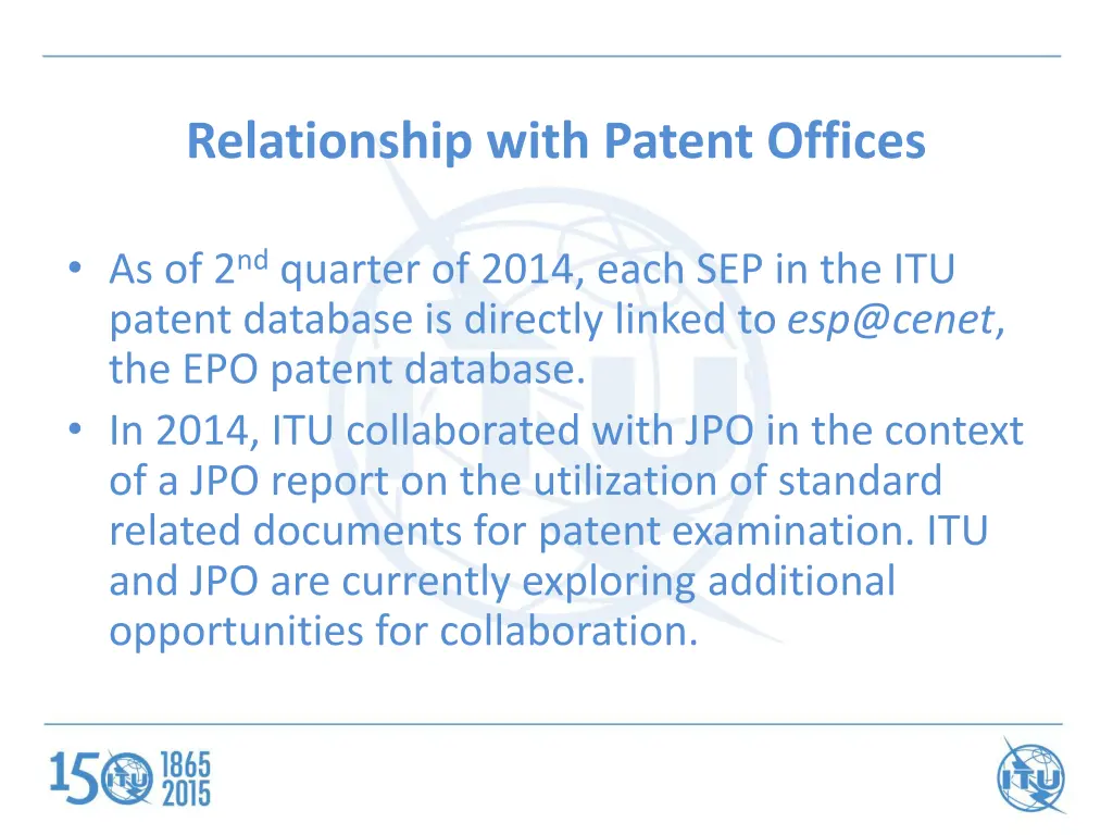 relationship with patent offices