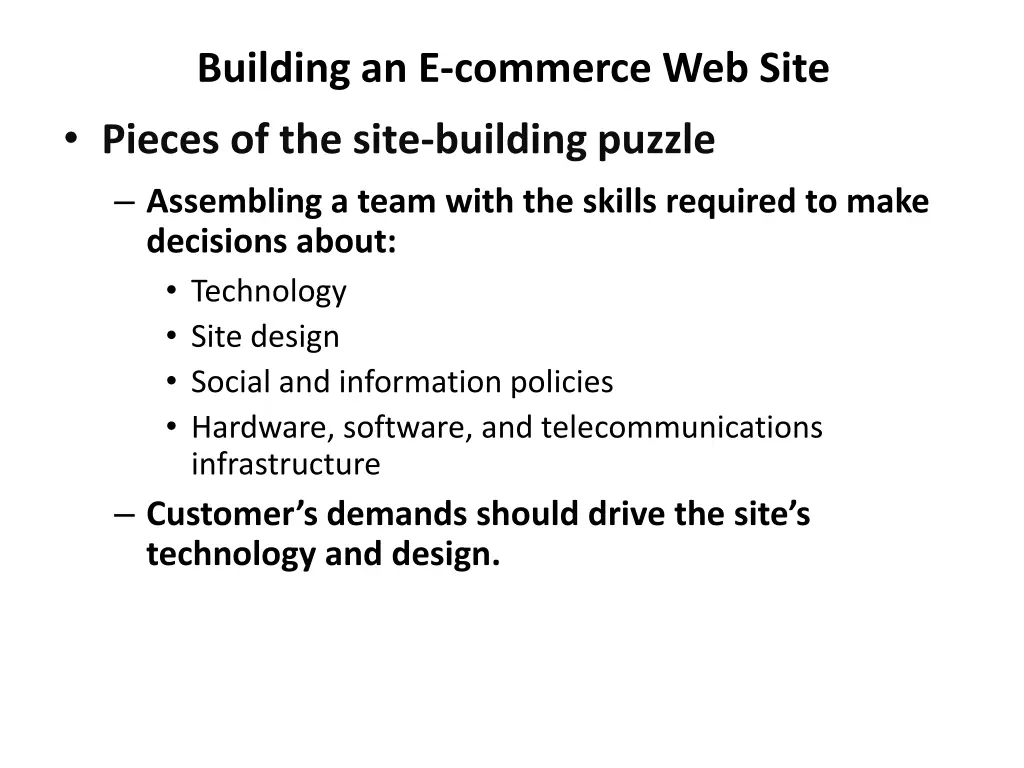 building an e commerce web site