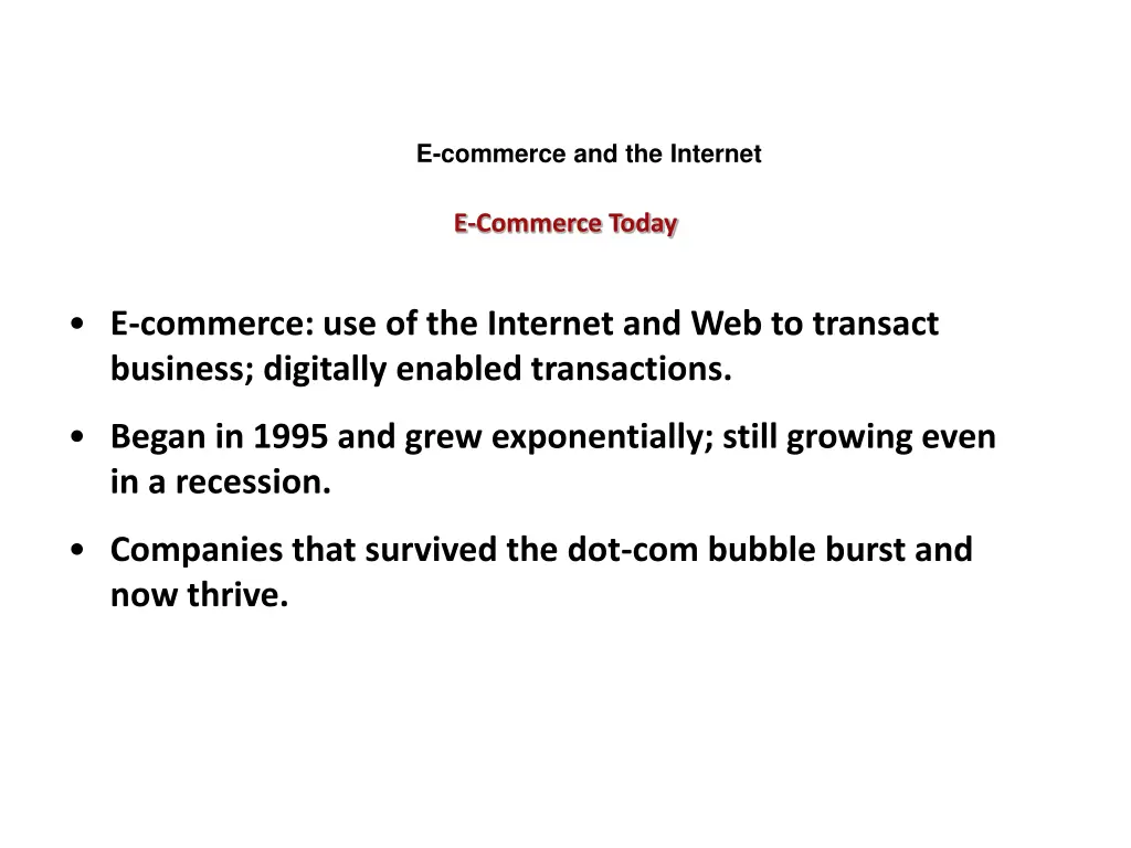 e commerce and the internet
