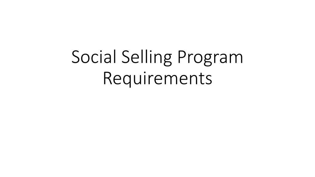 social selling program requirements