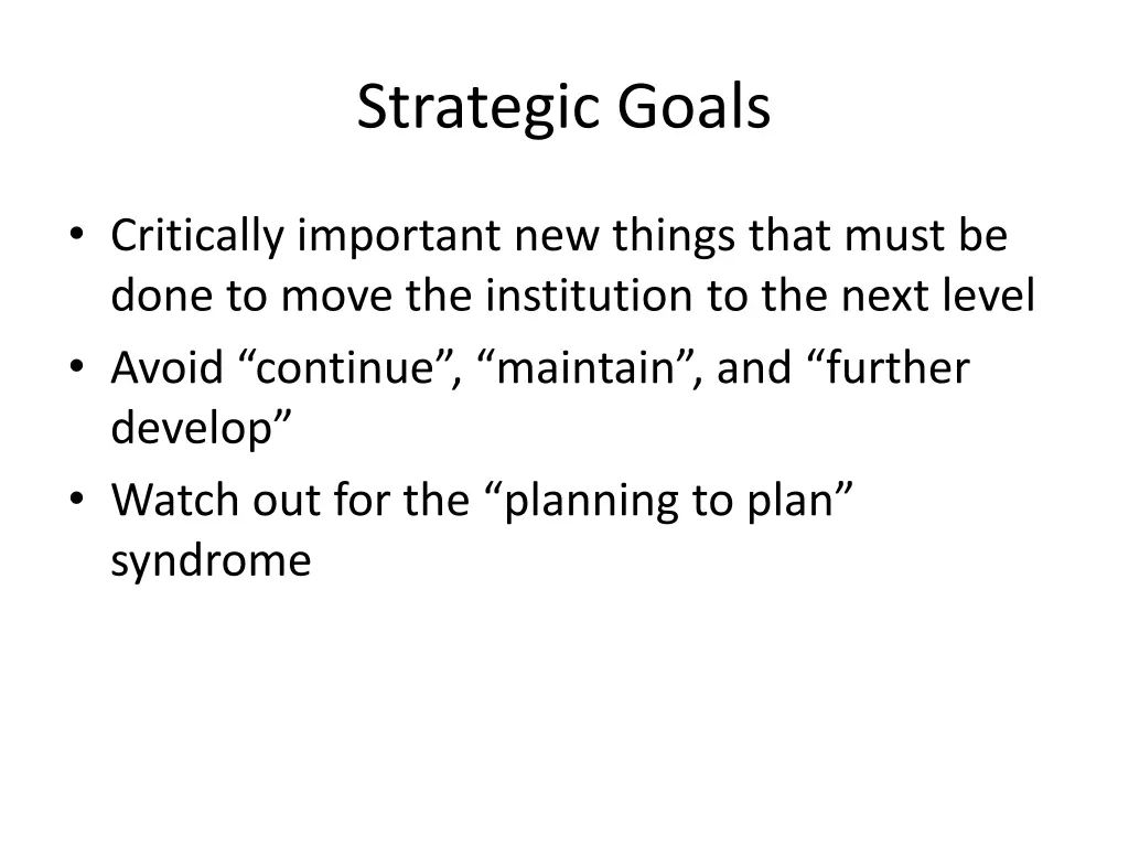 strategic goals
