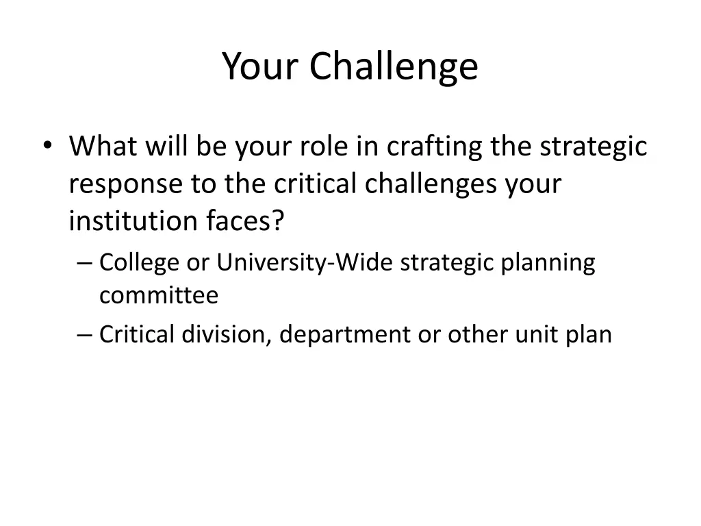 your challenge