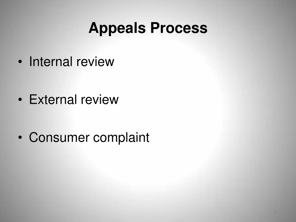 appeals process