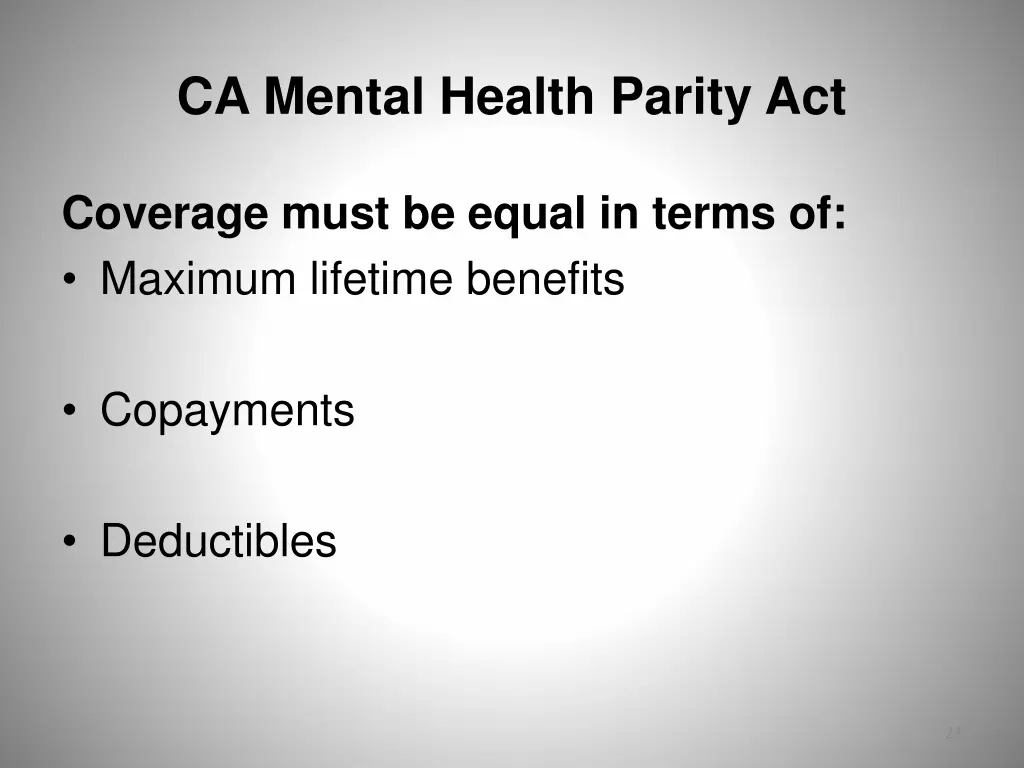 ca mental health parity act 10