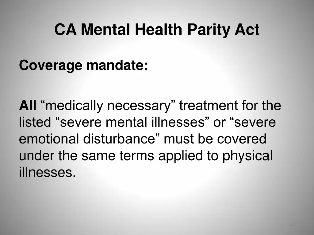 ca mental health parity act 12