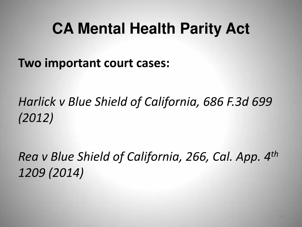 ca mental health parity act 13