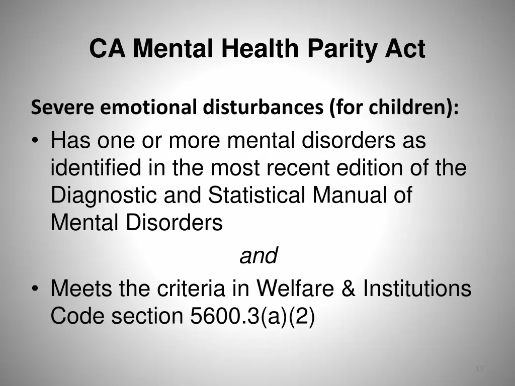 ca mental health parity act 6
