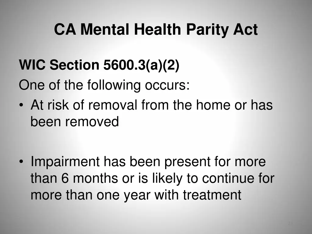 ca mental health parity act 8