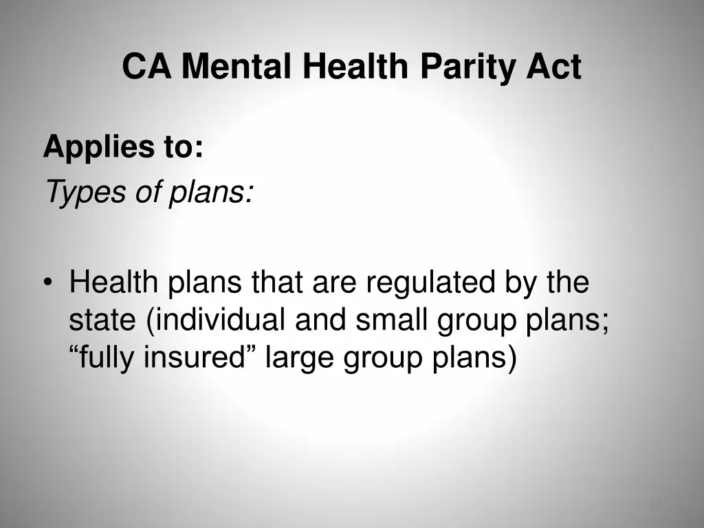ca mental health parity act