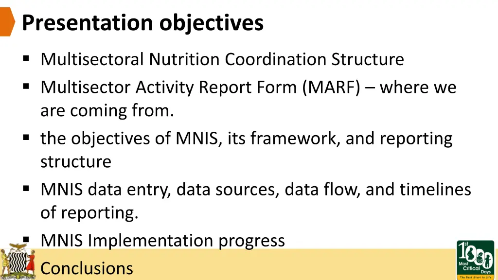 presentation objectives