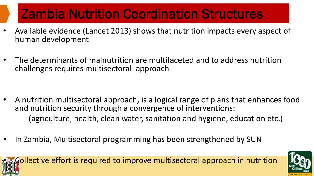 zambia nutrition coordination structures zambia