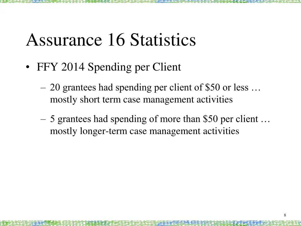 assurance 16 statistics 1