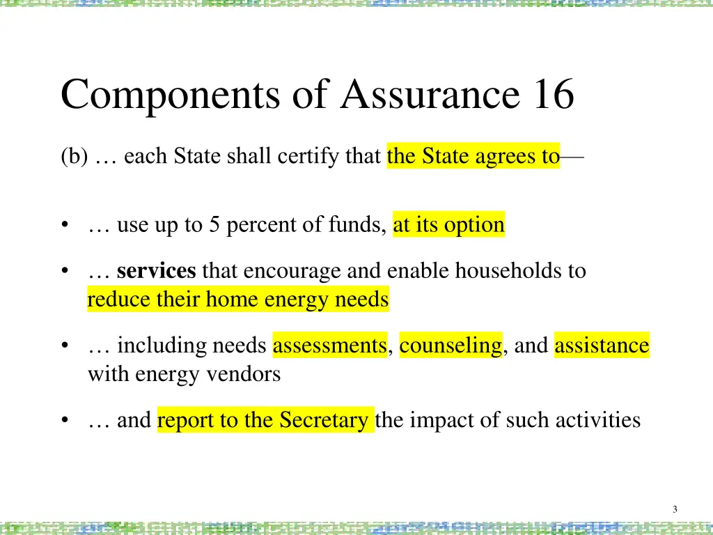 components of assurance 16