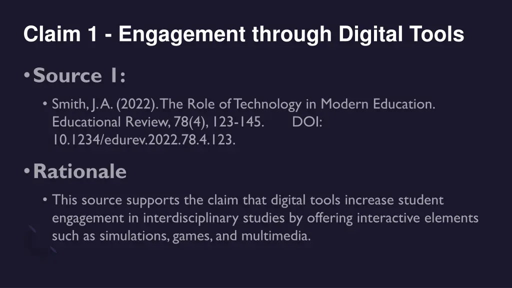 claim 1 engagement through digital tools