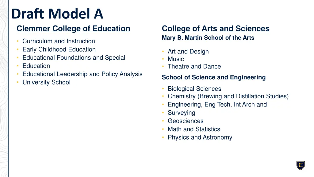 draft model a clemmer college of education