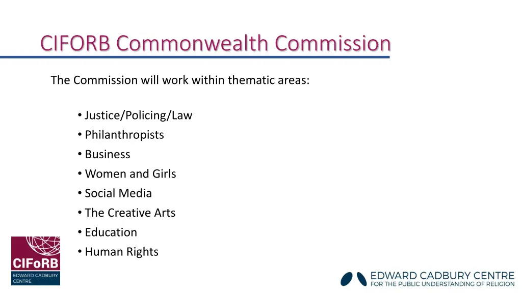 ciforb commonwealth commission 1