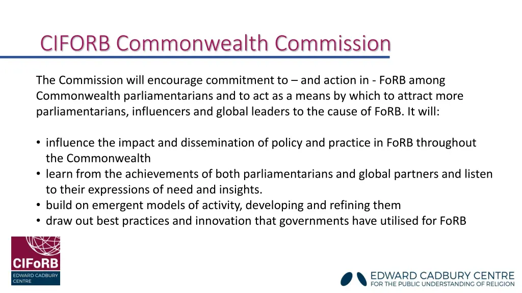 ciforb commonwealth commission