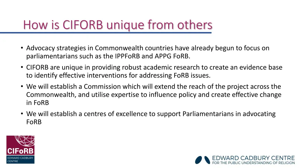 how is ciforb unique from others