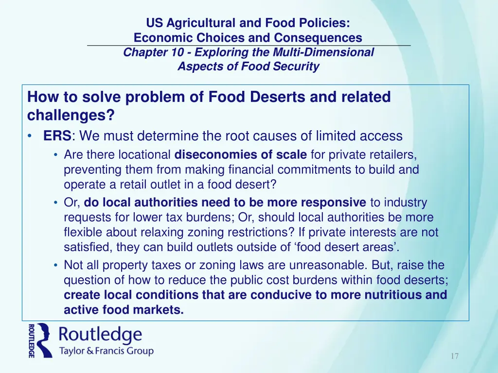 us agricultural and food policies economic 16