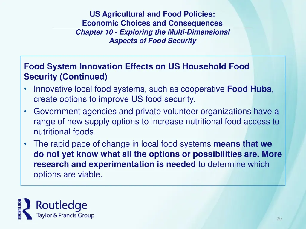 us agricultural and food policies economic 19