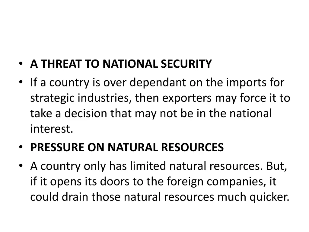a threat to national security if a country