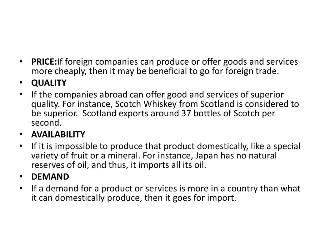 price if foreign companies can produce or offer