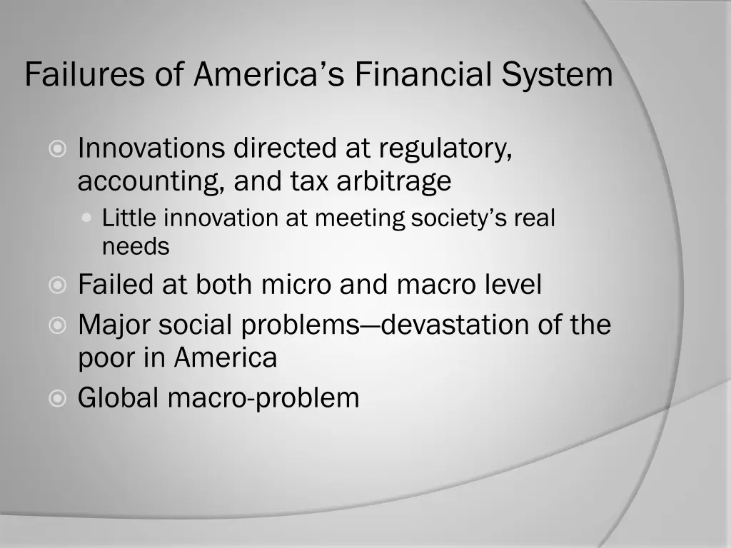 failures of america s financial system 1