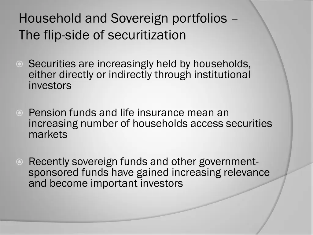household and sovereign portfolios the flip side