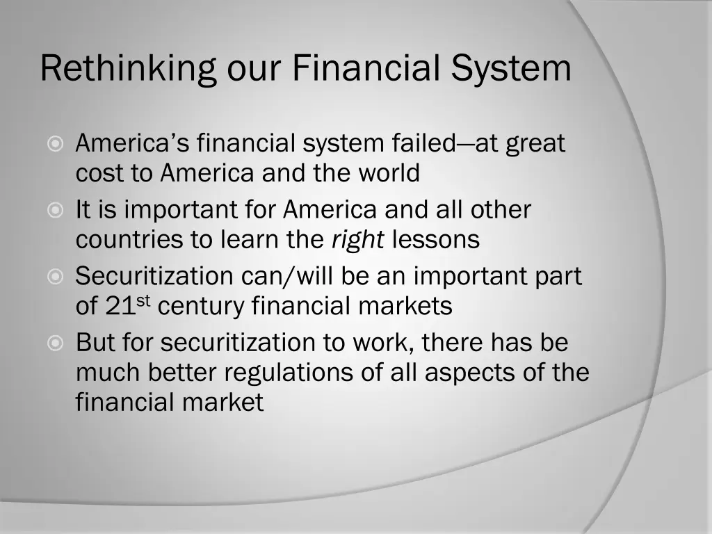 rethinking our financial system