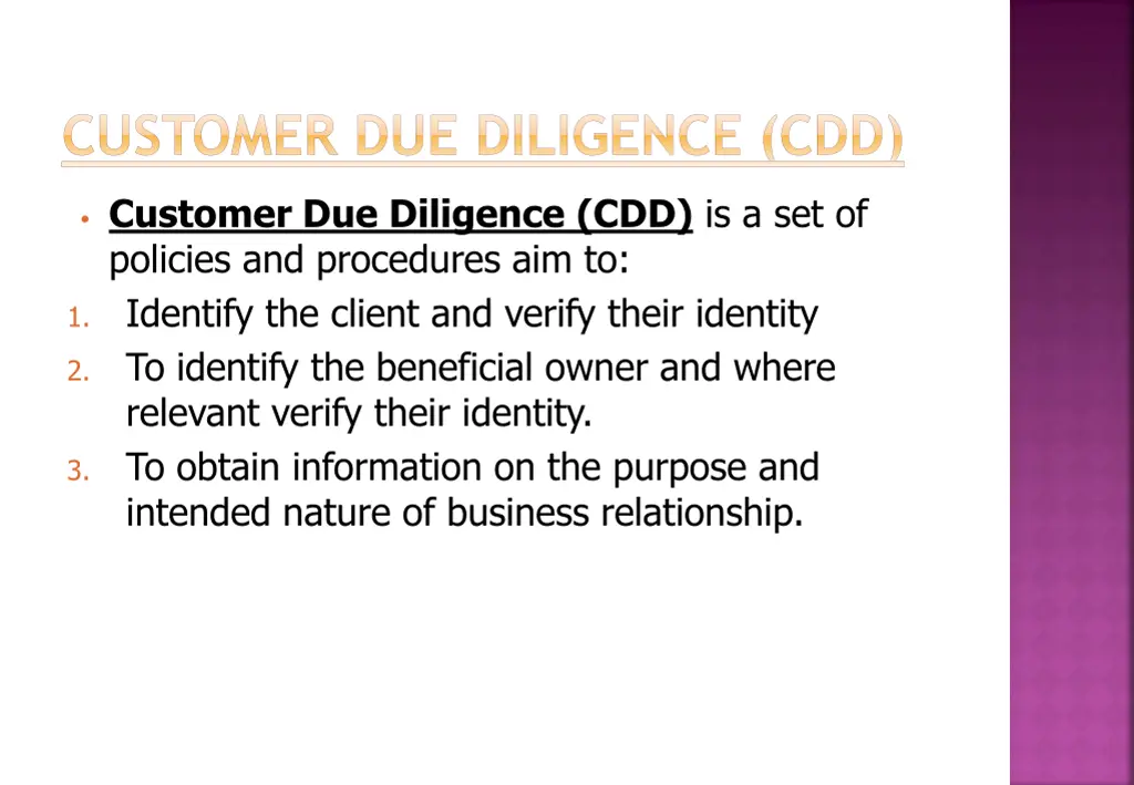 customer due diligence cdd