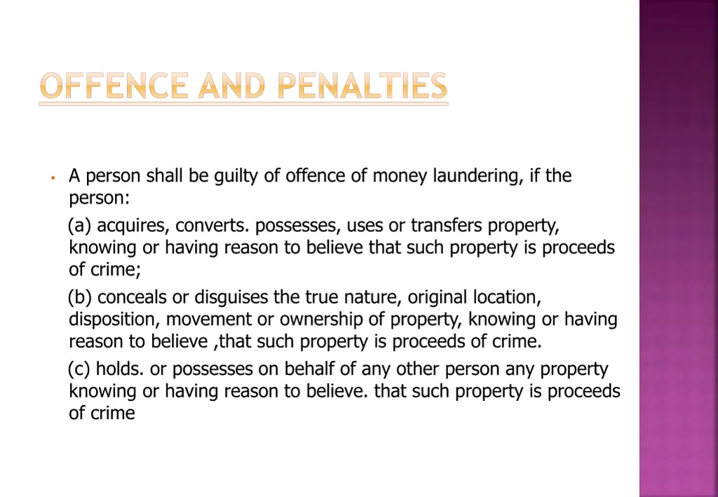 offence and penalties