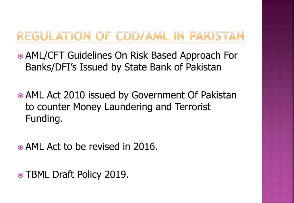 regulation of cdd aml in pakistan