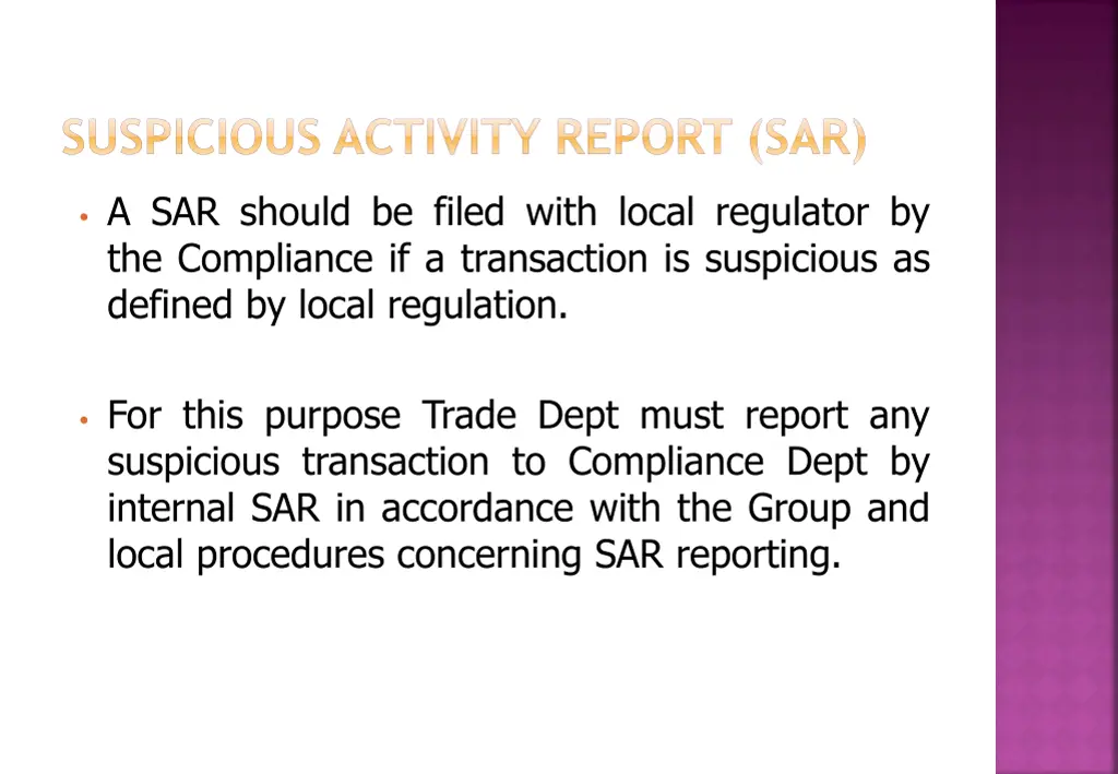 suspicious activity report sar