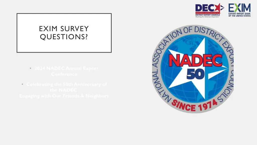 exim survey questions
