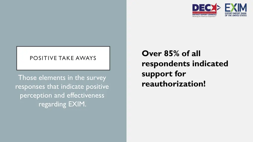 over 85 of all respondents indicated support