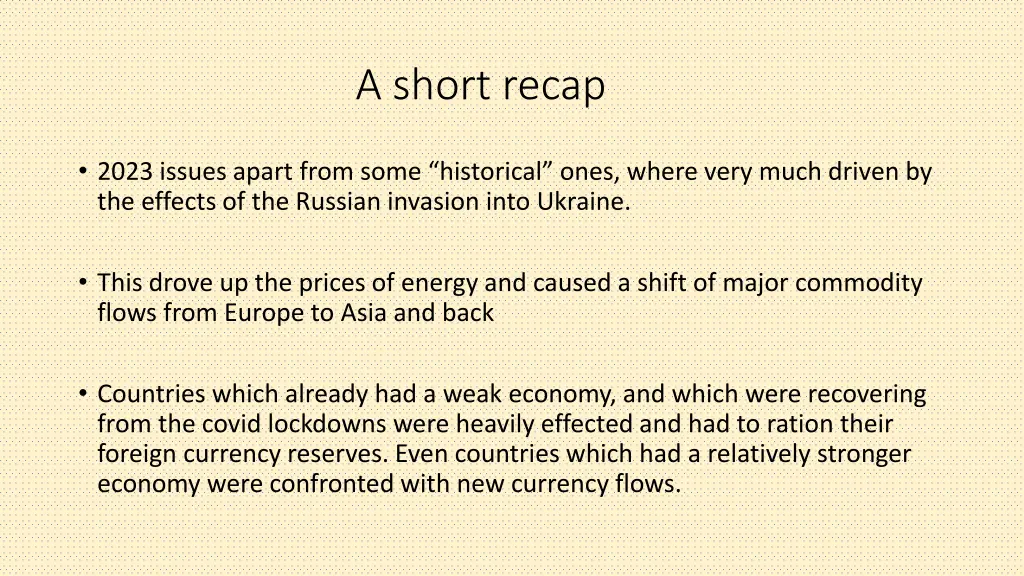 a short recap