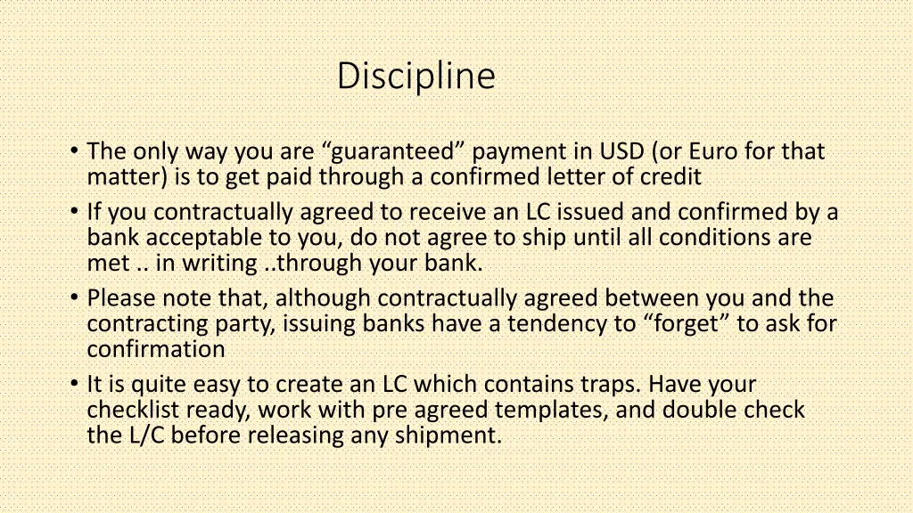 discipline