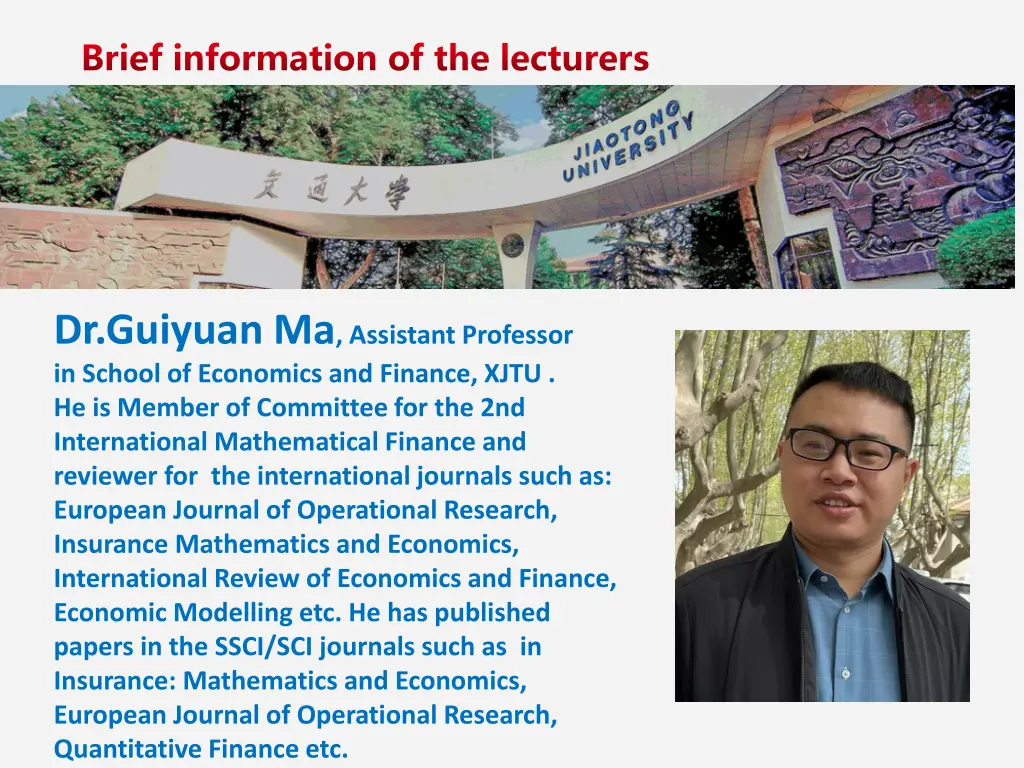brief information of the lecturers 1
