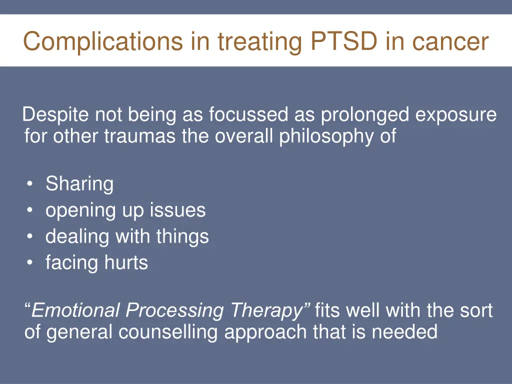 complications in treating ptsd in cancer 1