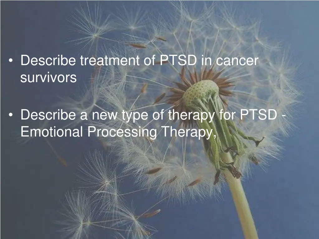 describe treatment of ptsd in cancer survivors