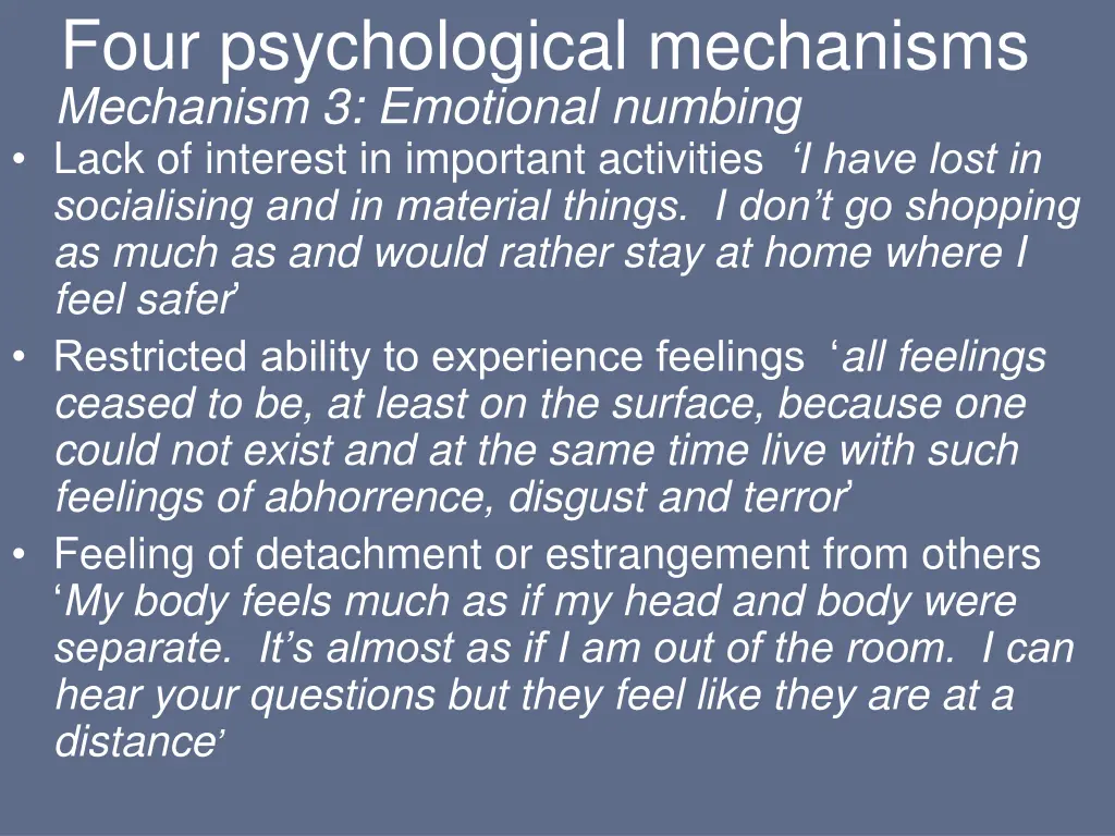 four psychological mechanisms mechanism 1