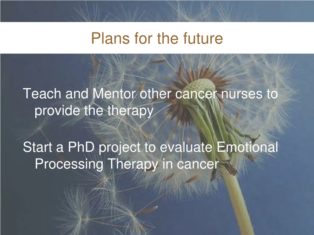 plans for the future