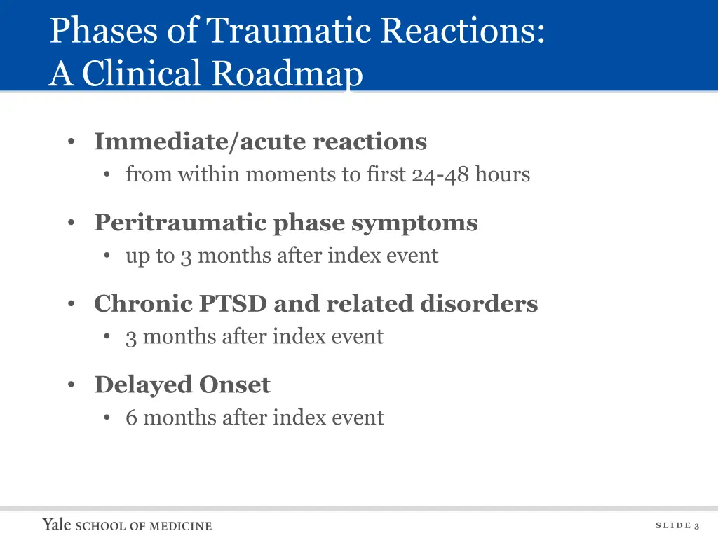 phases of traumatic reactions a clinical roadmap