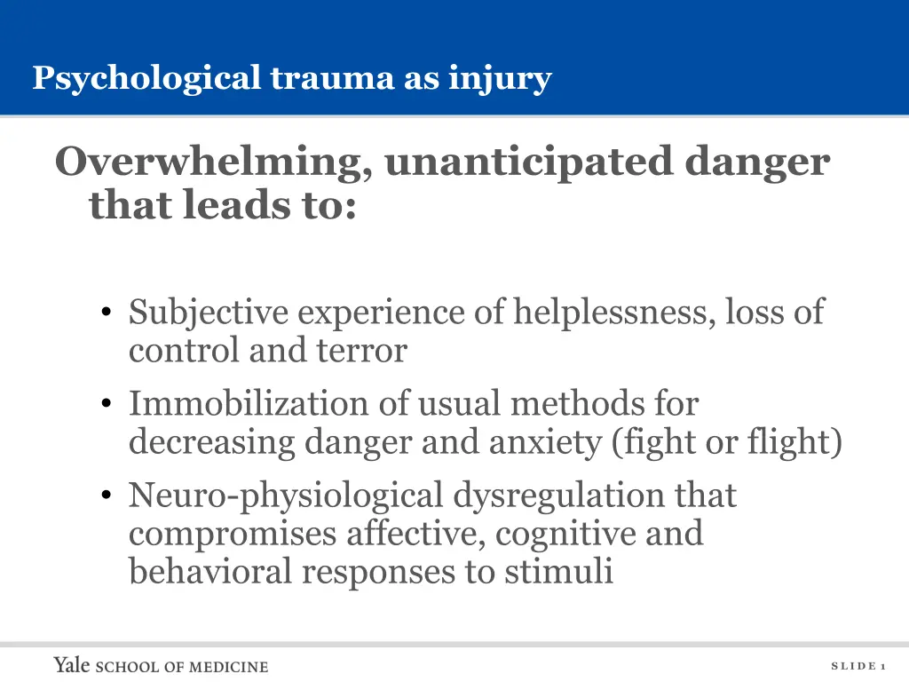 psychological trauma as injury