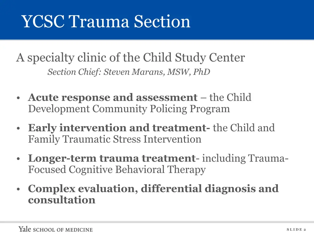 ycsc trauma section