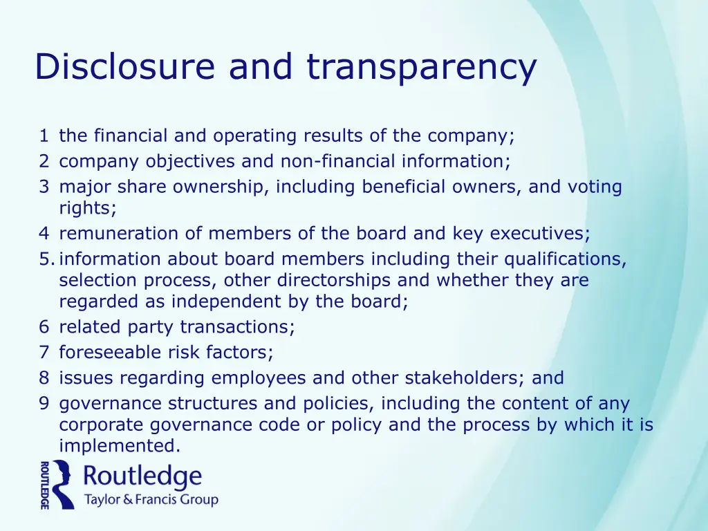 disclosure and transparency