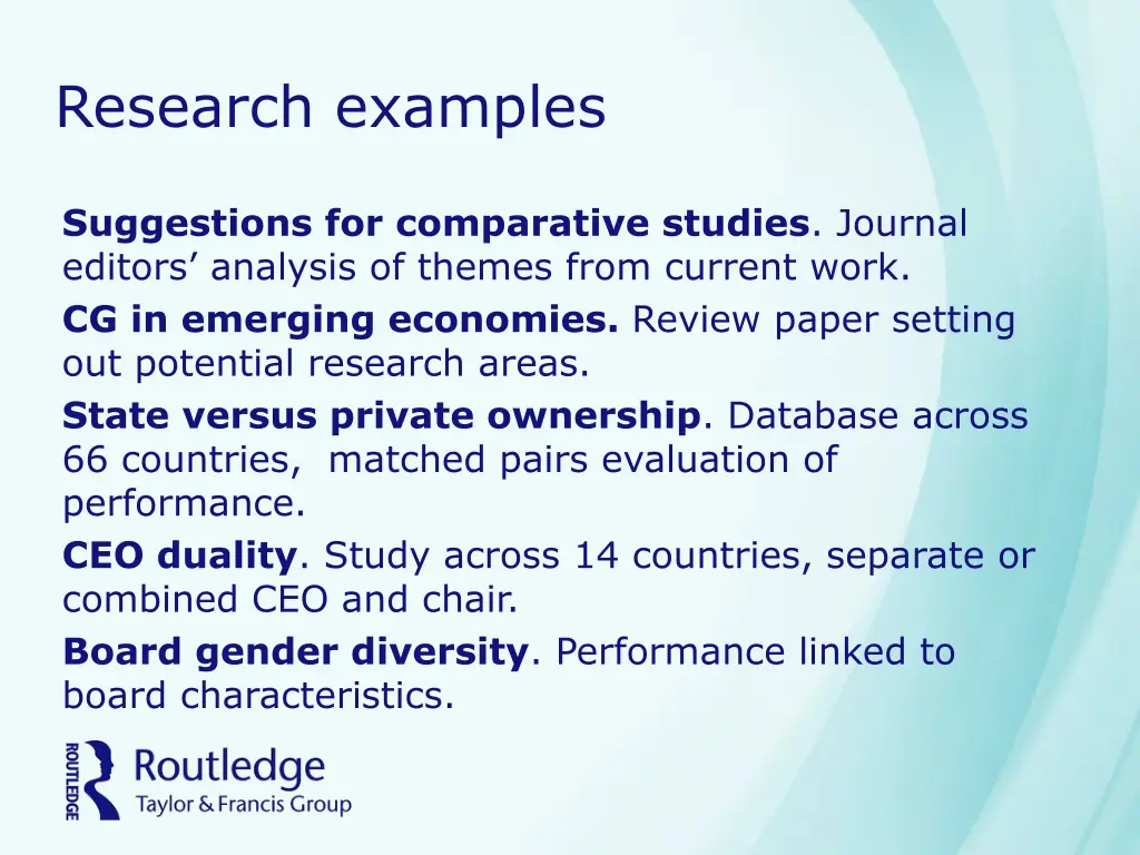 research examples