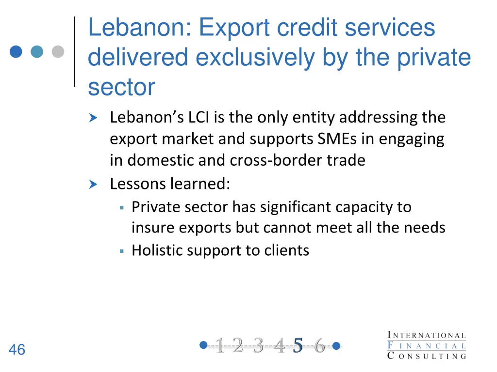 lebanon export credit services delivered